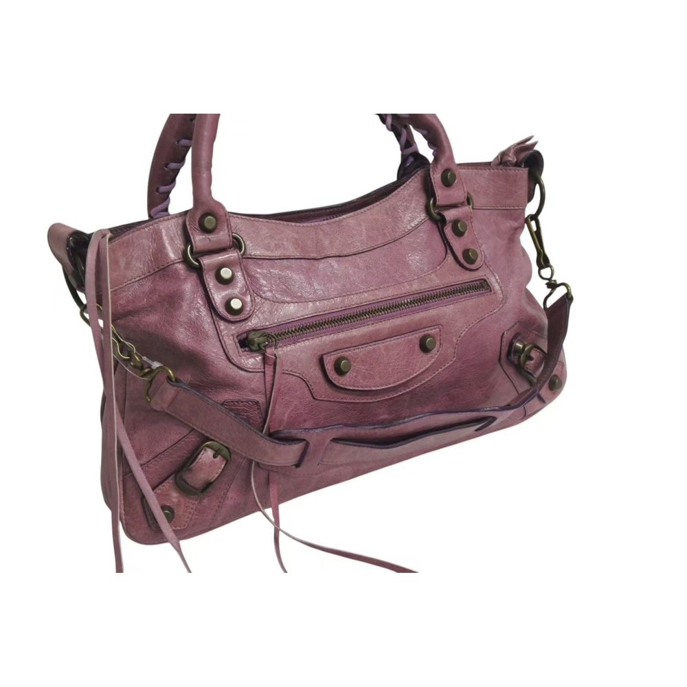 BALENCIAGA The First Handbag Shoulder Bag Purple Leather - Picture 3 of 10